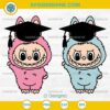 Cute Labubu Graduation SVG for Class of 2026 in pink and blue