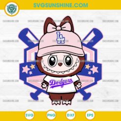 Cute Labubu LA Dodgers Baseball SVG