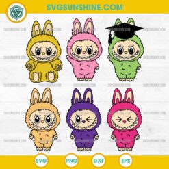 Cute Labubu SVG Bundle – 6 Colorful Labubu Characters