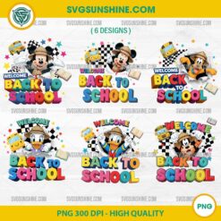 Disney Back to School PNG Bundle with Mickey, Donald, Goofy, Daisy, Pluto