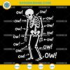 Funny skeleton SVG design with OW pain humor arrows