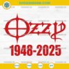 Gothic Ozzy 1948 2025 SVG Memorial Design in Red