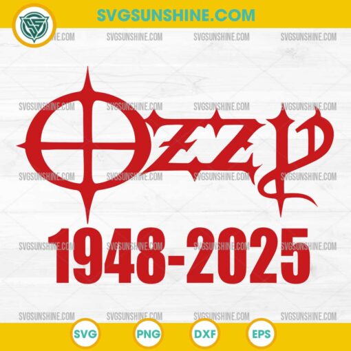 Gothic Ozzy 1948 2025 SVG Memorial Design in Red