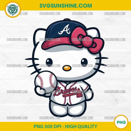 Hello Kitty Atlanta Braves Baseball PNG