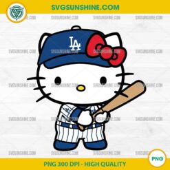 Hello Kitty Dodgers Baseball PNG – Cute Sports Clipart for Sublimation