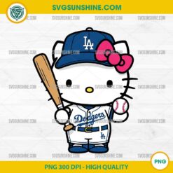Hello Kitty Dodgers PNG – Cute Baseball Fan Clipart for Sublimation