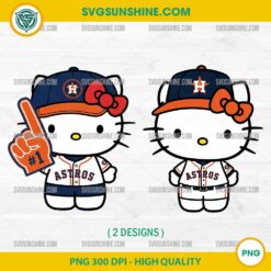 Hello Kitty Houston Astros Fans PNG – 2 Cute Baseball Cliparts
