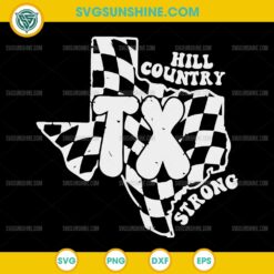 Hill Country Strong TX SVG Retro Checkerboard Texas Design