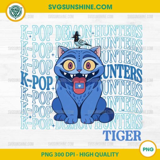 KPop Tiger PNG – Funny Demon Hunters Blue Cat