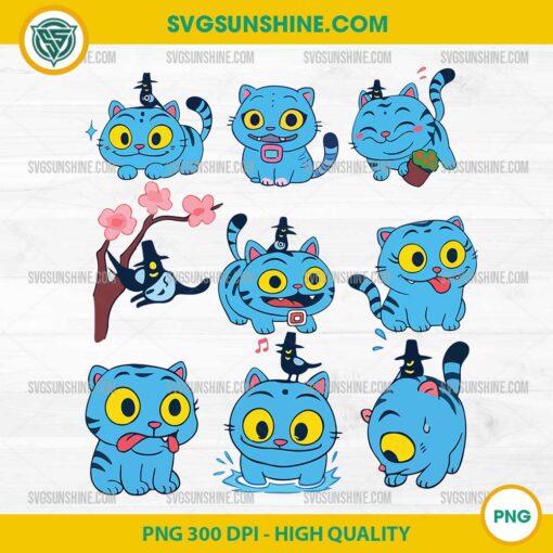Kawaii Blue Tiger PNG – Derpy Tiger from KPop Hunters