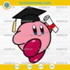 Kirby Graduation SVG with Diploma and Cap