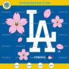 LA Dodgers Baseball Sakura Flower SVG with cherry blossoms