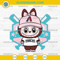 Cute Labubu Arizona Diamondbacks SVG with baseball bats