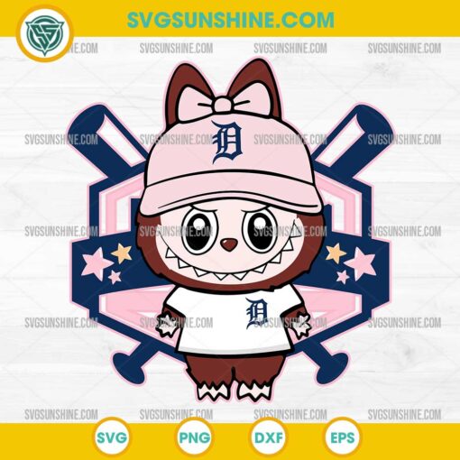 Labubu Detroit Tigers SVG baseball character