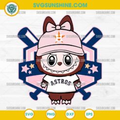 Labubu Houston Astros SVG baseball clipart