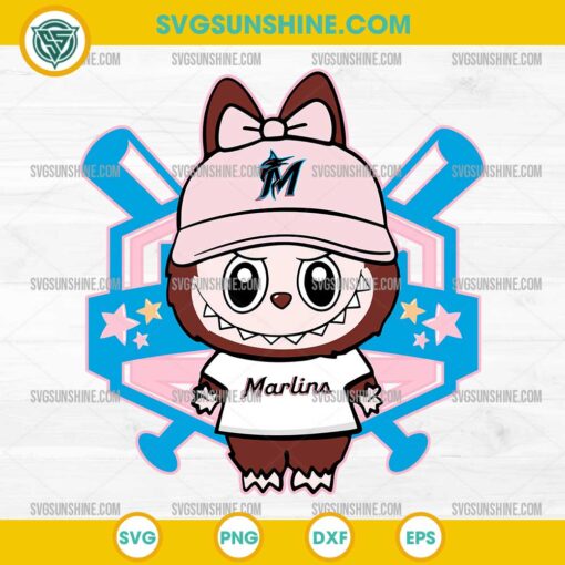 Labubu Miami Marlins SVG for baseball fans