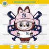 Labubu New York Yankees SVG with pink cap and Yankees shirt