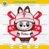 Labubu Philadelphia Phillies SVG in pink hat and Phillies shirt