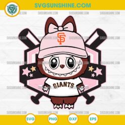 Labubu San Francisco Giants SVG in pink cap and baseball jersey