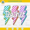 Lightning Bolt Teacher SVG Retro Style