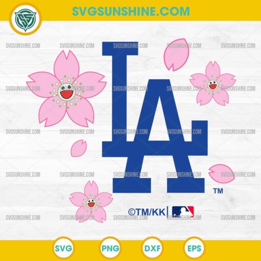 Los Angeles Dodgers Cherry Blossom SVG digital design