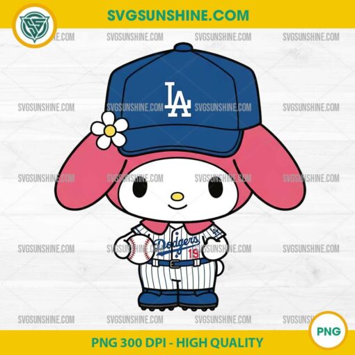 My Melody Dodgers PNG – Cute baseball clipart for sublimation and Cricut crafts