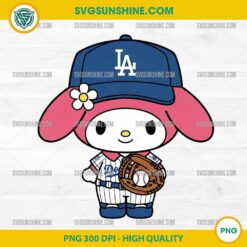My Melody LA Dodgers PNG – Cute baseball clipart for Cricut and sublimation