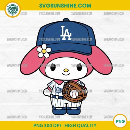 My Melody LA Dodgers PNG – Cute baseball clipart for Cricut and sublimation