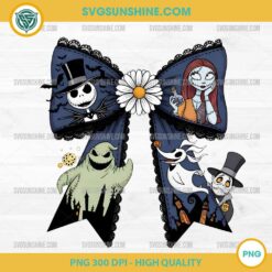 Nightmare Before Christmas Bow PNG – Cute Halloween Clipart Featuring Jack and Sally