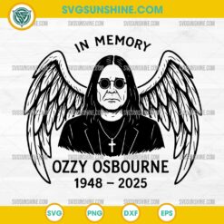 Ozzy Osbourne Angel Tribute SVG Memorial Design