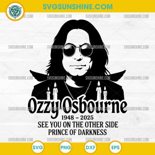 Ozzy Osbourne RIP SVG Memorial Design with Candles