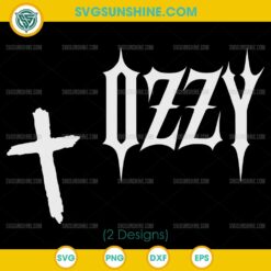 Ozzy Osbourne SVG Set with Spiked Logo and Cross