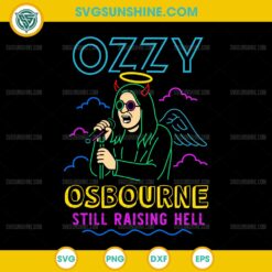 Ozzy Osbourne Still Raising Hell SVG Neon Rock Angel Devil Design