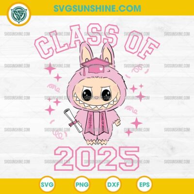Pink Graduation Labubu SVG