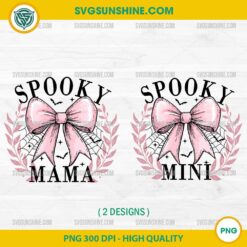 Pink Spooky Mama and Mini PNG – Halloween Mama Coquette Bow Clipart