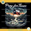 Pray for Texas PNG with flag in stormy flood scene