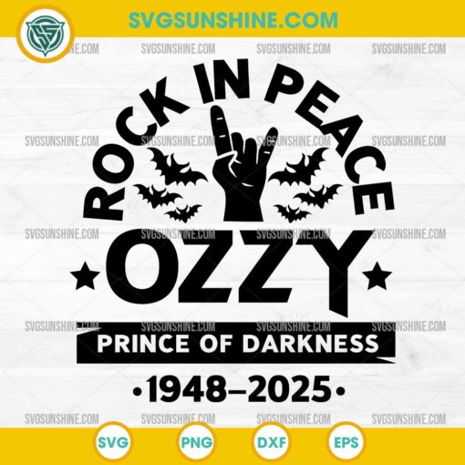Rock In Peace Ozzy SVG Memorial Design