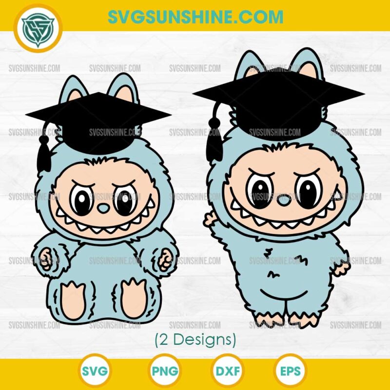 Senior 2026 Labubu SVG – Blue Labubu Graduation Digital Design