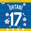 Shohei Ohtani 17 SVG with cherry blossoms