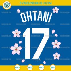 Shohei Ohtani 17 SVG with cherry blossoms