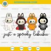Spooky Labubu Halloween SVG with ghost, pumpkin, skeleton and vampire costumes