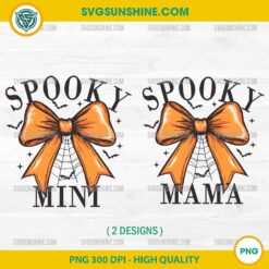 Spooky Mama and Mini PNG – Halloween Coquette Bow Clipart