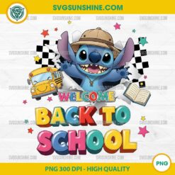 Stitch Back to School PNG – Welcome Clipart for Cricut and Sublimation