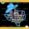 Texas Bluebonnet PNG – Hill Country Strong with cowboy hat and rope