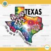 Texas Hill Country PNG with watercolor floral map and pink bow