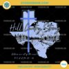 Texas Hill Country Strong Psalm PNG with Christian cross and landscape
