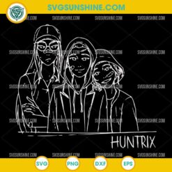 Trendy Huntrix SVG – KPop Demon Hunters Girl Group in Line Art