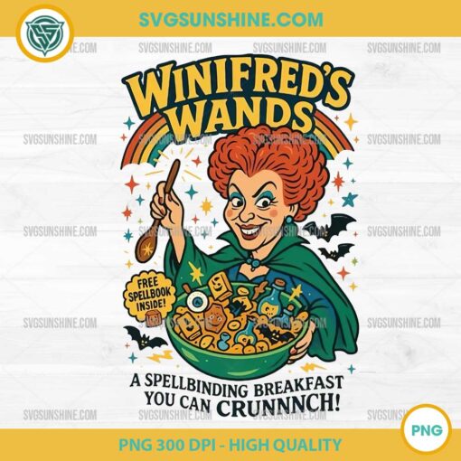 Winifred Halloween Cereal PNG – Winifred’s Wands Funny Witchy Food Clipart