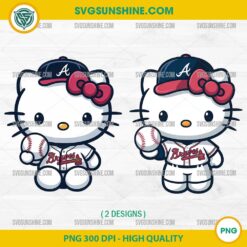 Hello Kitty Atlanta Braves PNG bundle – cute baseball clipart set for Cricut and sublimation