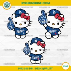 Hello Kitty Dodgers PNG – Cute Baseball Clipart Bundle